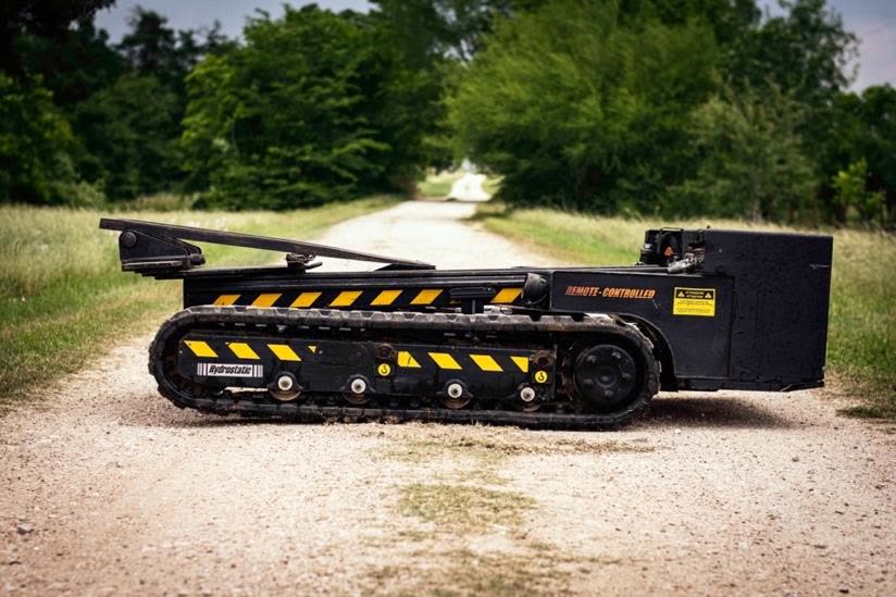 The tracked Multi-Purpose Expeditionary Platform on a gravel track